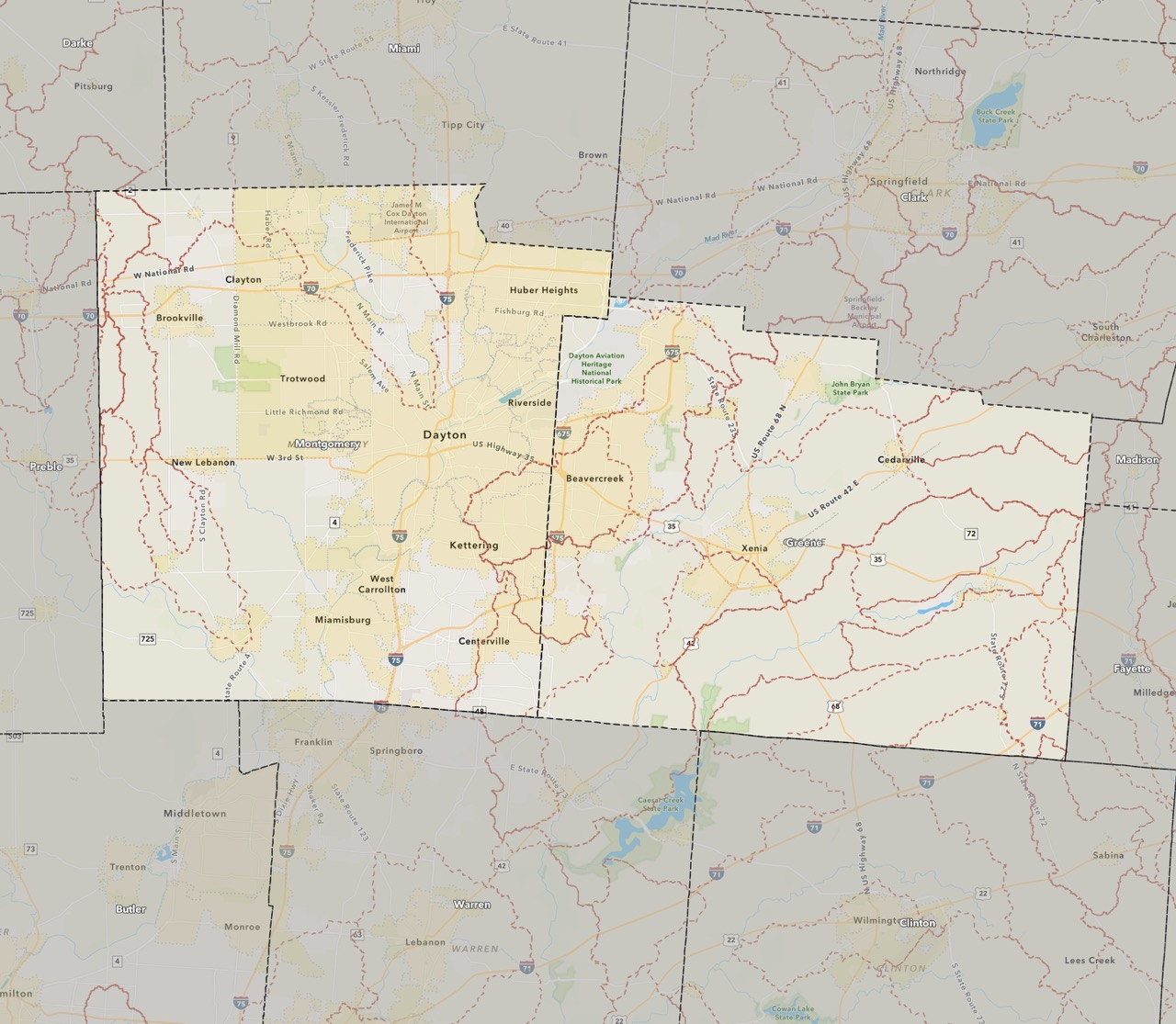 Dayton Region TMDL Map